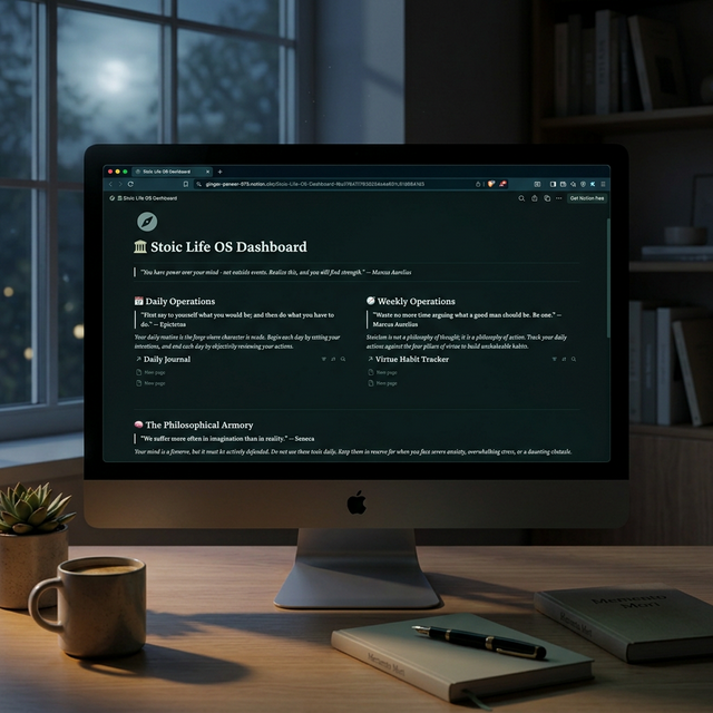Stoic Life OS Dashboard Mockup