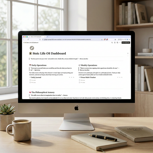 Stoic Life OS Dashboard Mockup